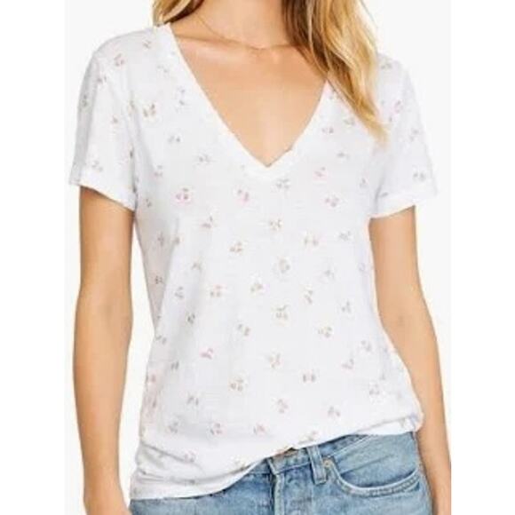 Rails Tops - Rails Women Cherry Print Linen Tee Cara Lightweight Summer Fruit Novelty Large